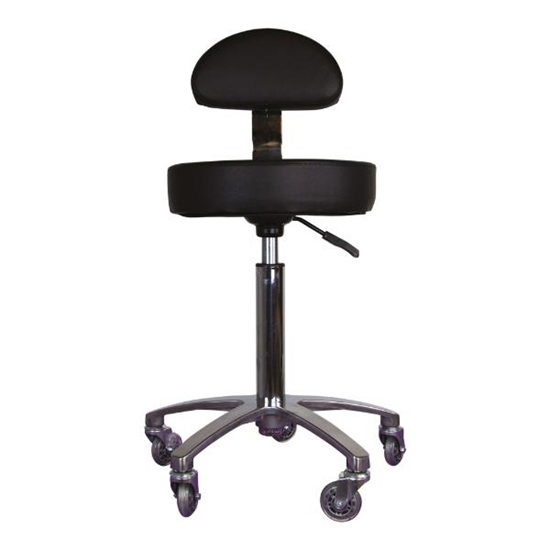 Picture of Ergonomic Round Stool with Backrest – Black